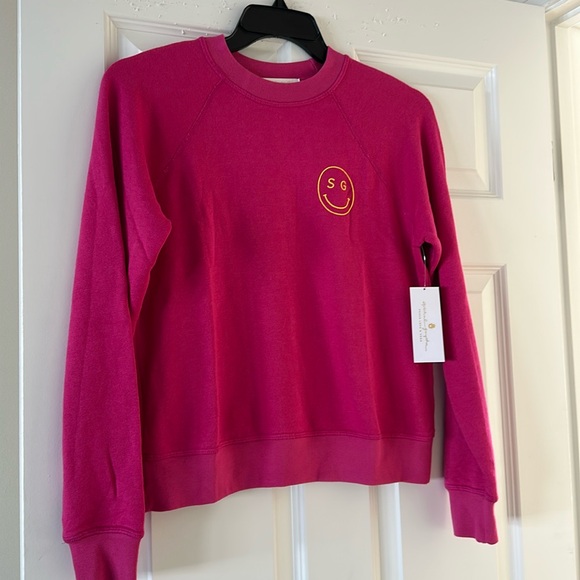 Spiritual Gangster Tops - SPIRITUAL GANGSTER SG SMILEY French Terry Lined Forever Crew Sweatshirt BNWT (S)